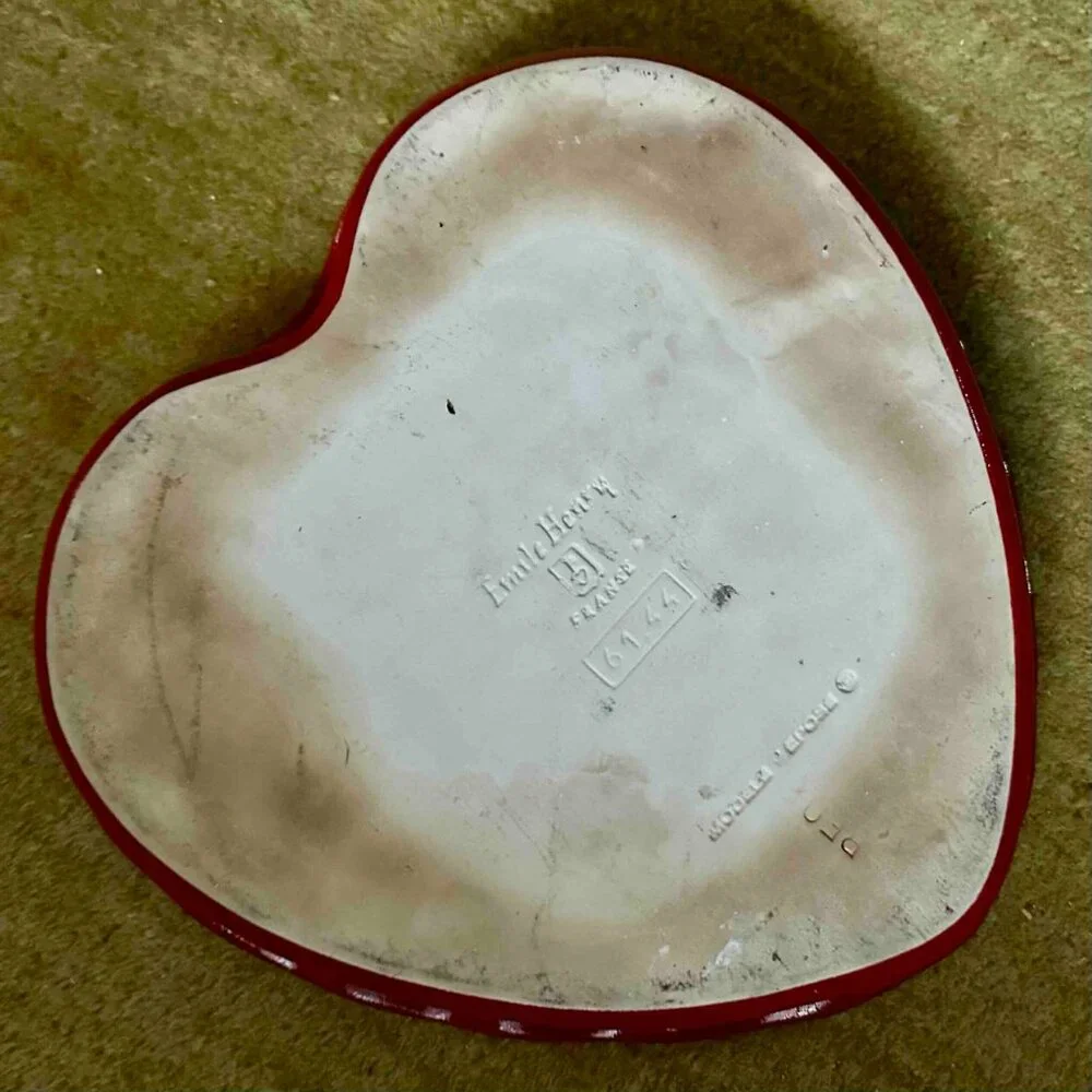 Emile Henry Large Red Heart Baking Dish Ovenproof High Heat Ceramic